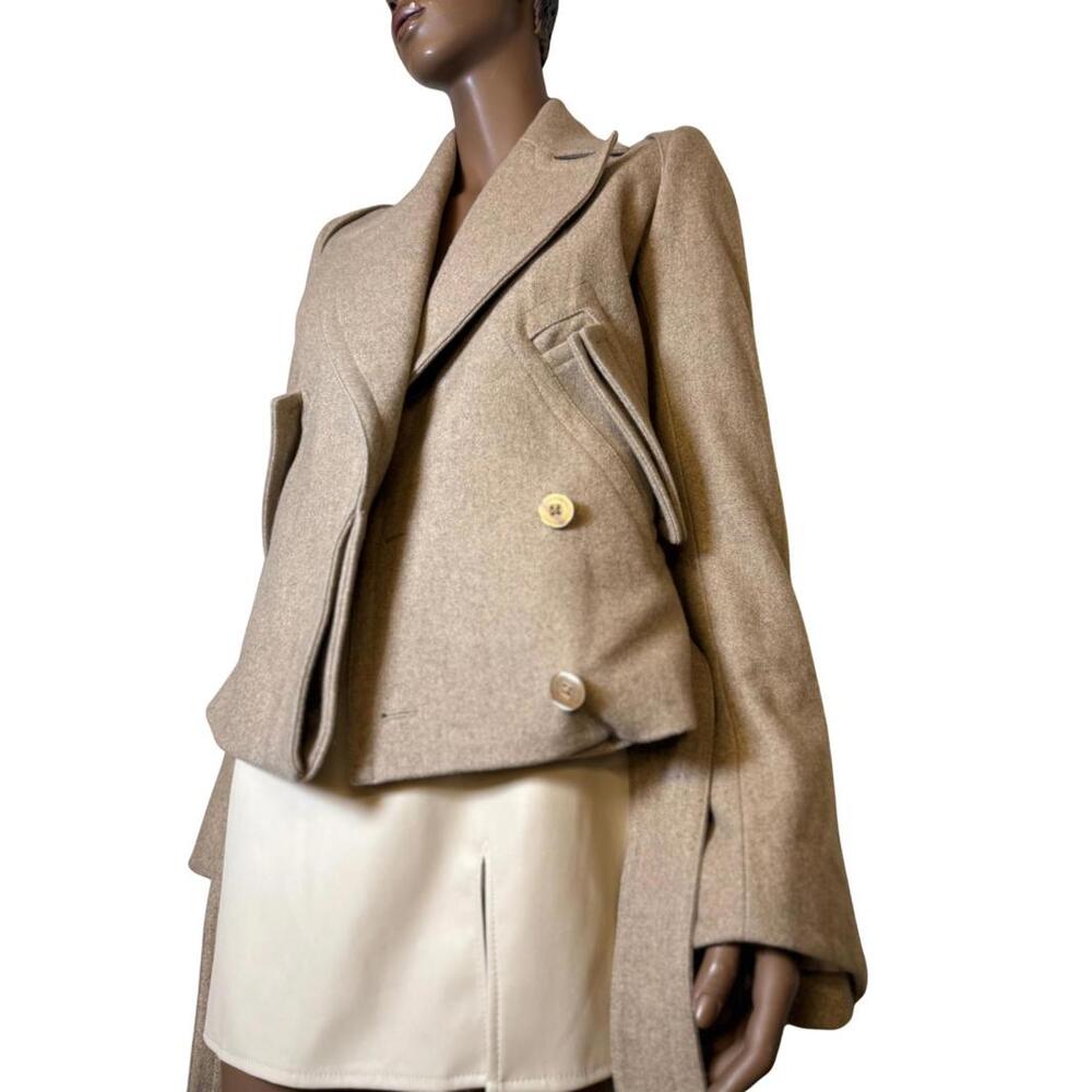Luxury J. Lindeberg wool structured fitted jacket/blazer belted size S-XS